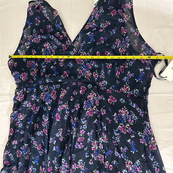NWT Calvin Klein Womens Sleeveless Maxi Dress Purple Floral Size 22W MSRP $129 - Picture 7 of 11